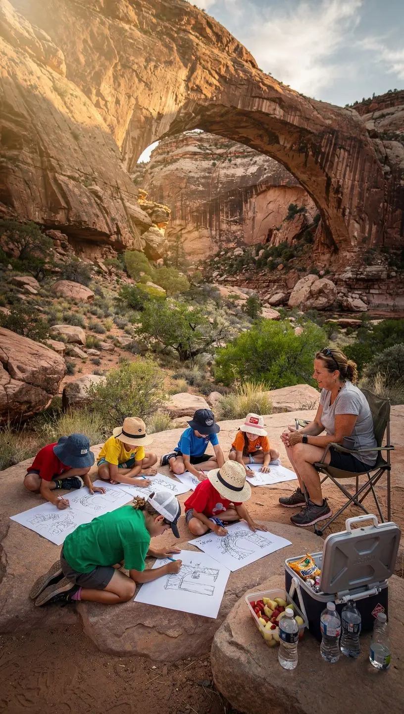 Арка, окруженная уникальной флорой и фауной пустыни.