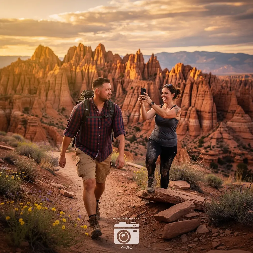 Тропа для пеших прогулок, ведущая к известным аркам.