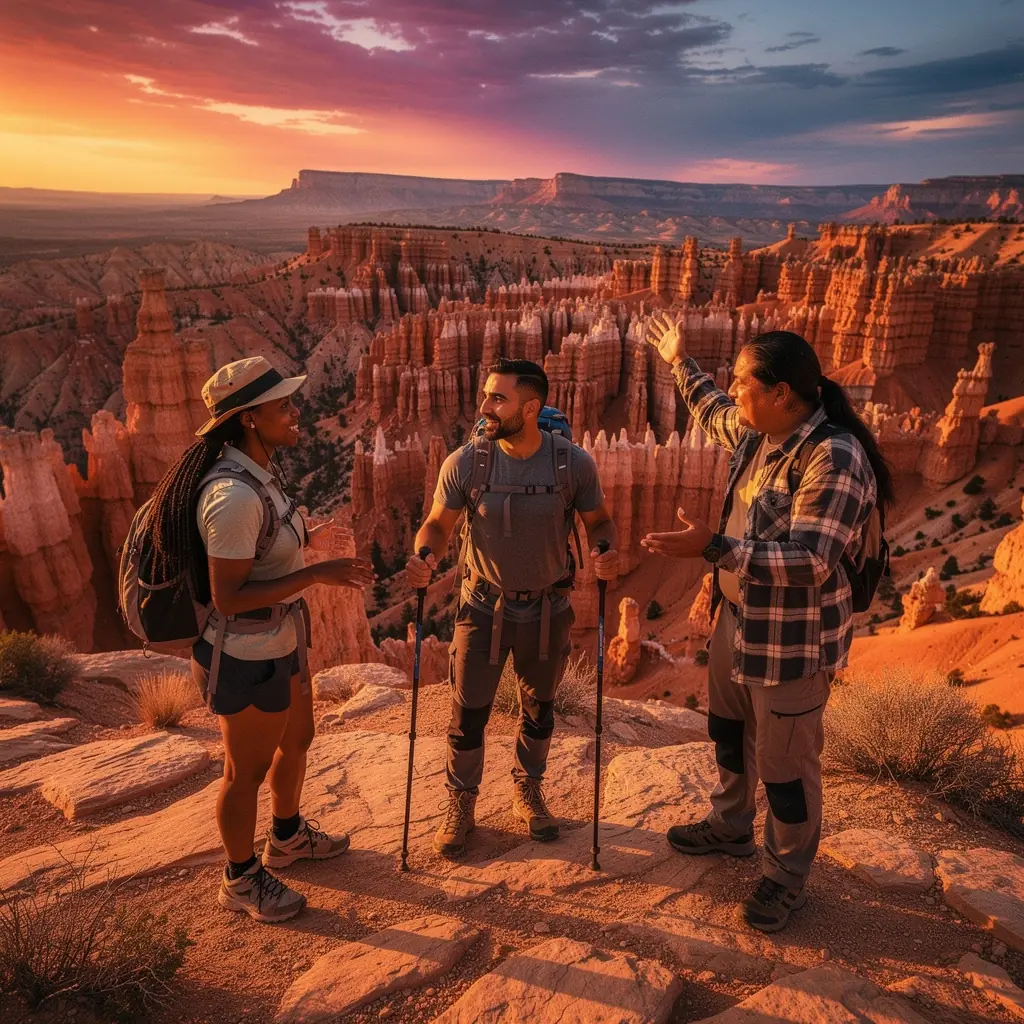 Пейзаж пустыни с величественными геологическими формациями.