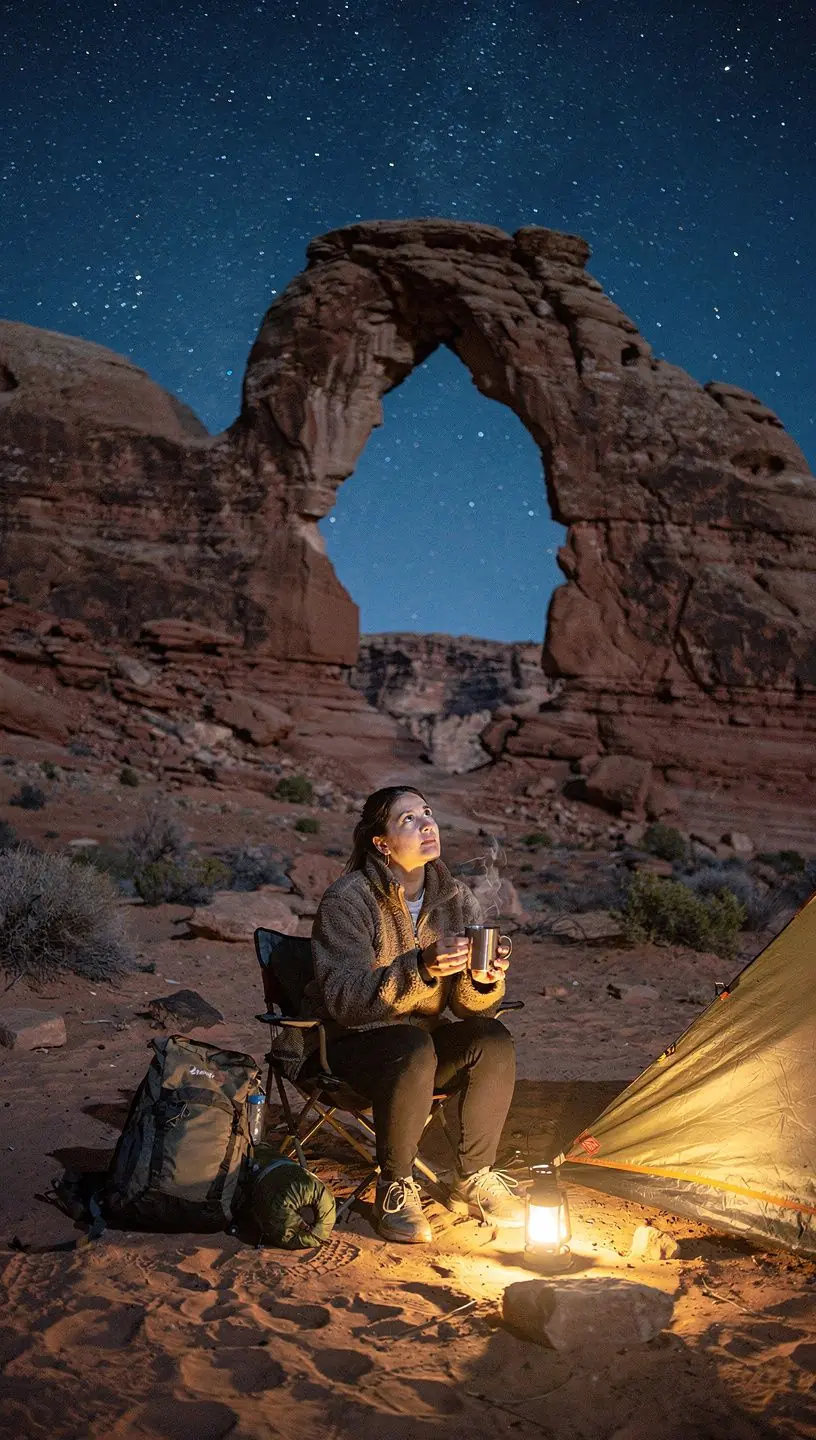 Вид на пустынный ландшафт с необычными скальными образованиями.